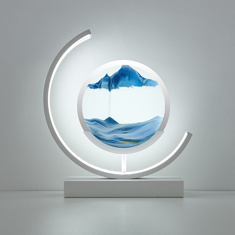 Rotating Sand Art Sculpture Table Lamp With Ambient Illumination
