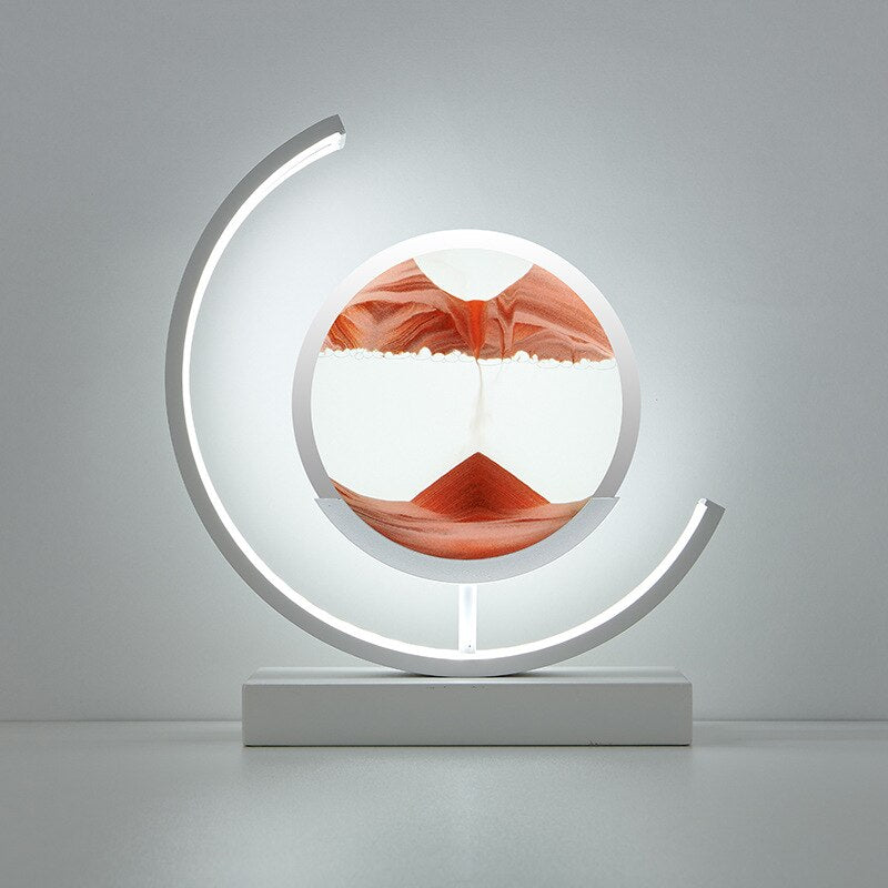Rotating Sand Art Sculpture Table Lamp With Ambient Illumination