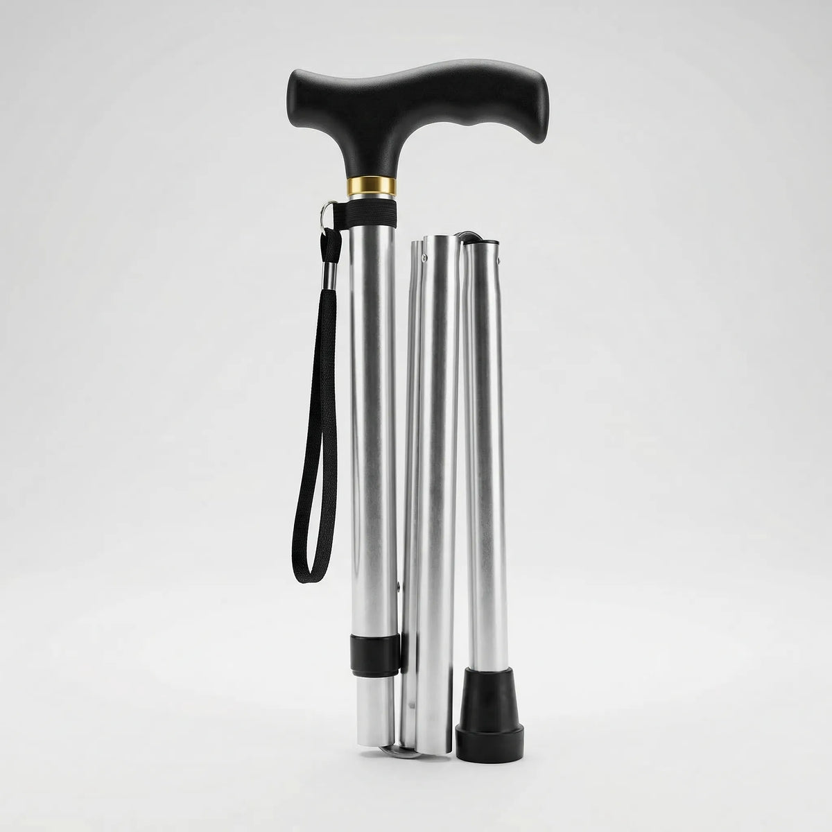 Compact Telescopic Multi-Section Aluminum Alloy Folding Walking Stick
