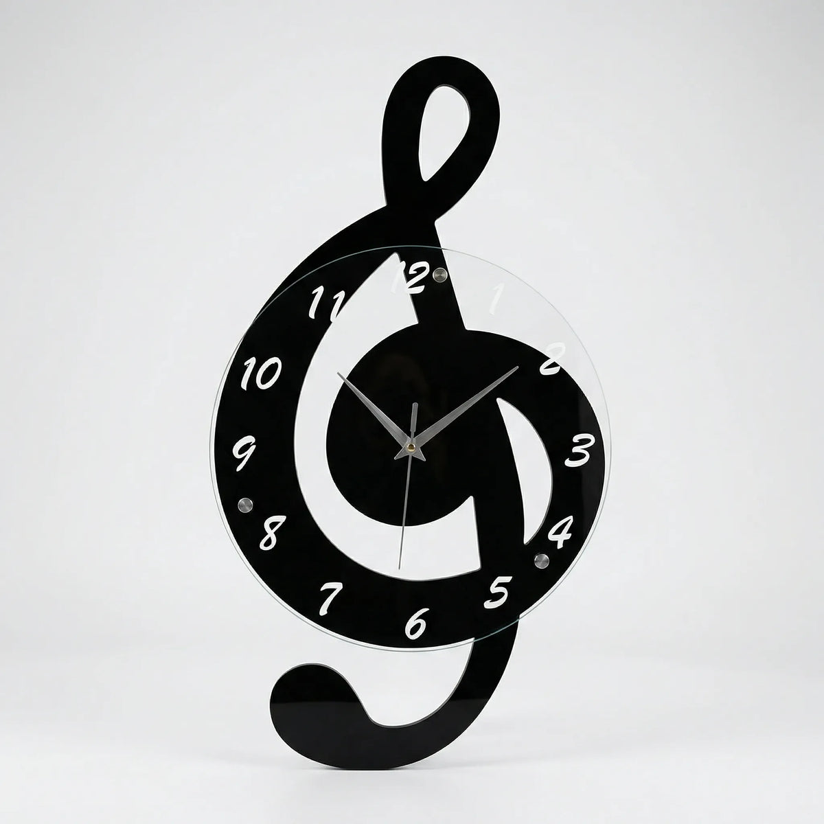Musical Treble Clef Silhouette Analog Wall Clock