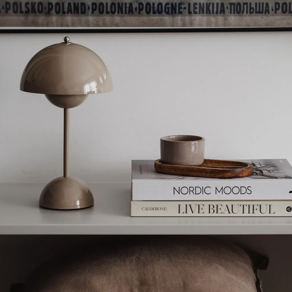 Scandinavian Mushroom Bud Silhouette Rechargeable Touch Control Table Lamp