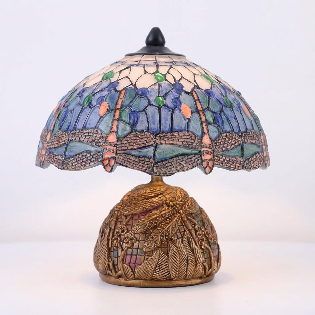 Vintage Sculptural Dragonfly Motif Compact Resin Table Lamp