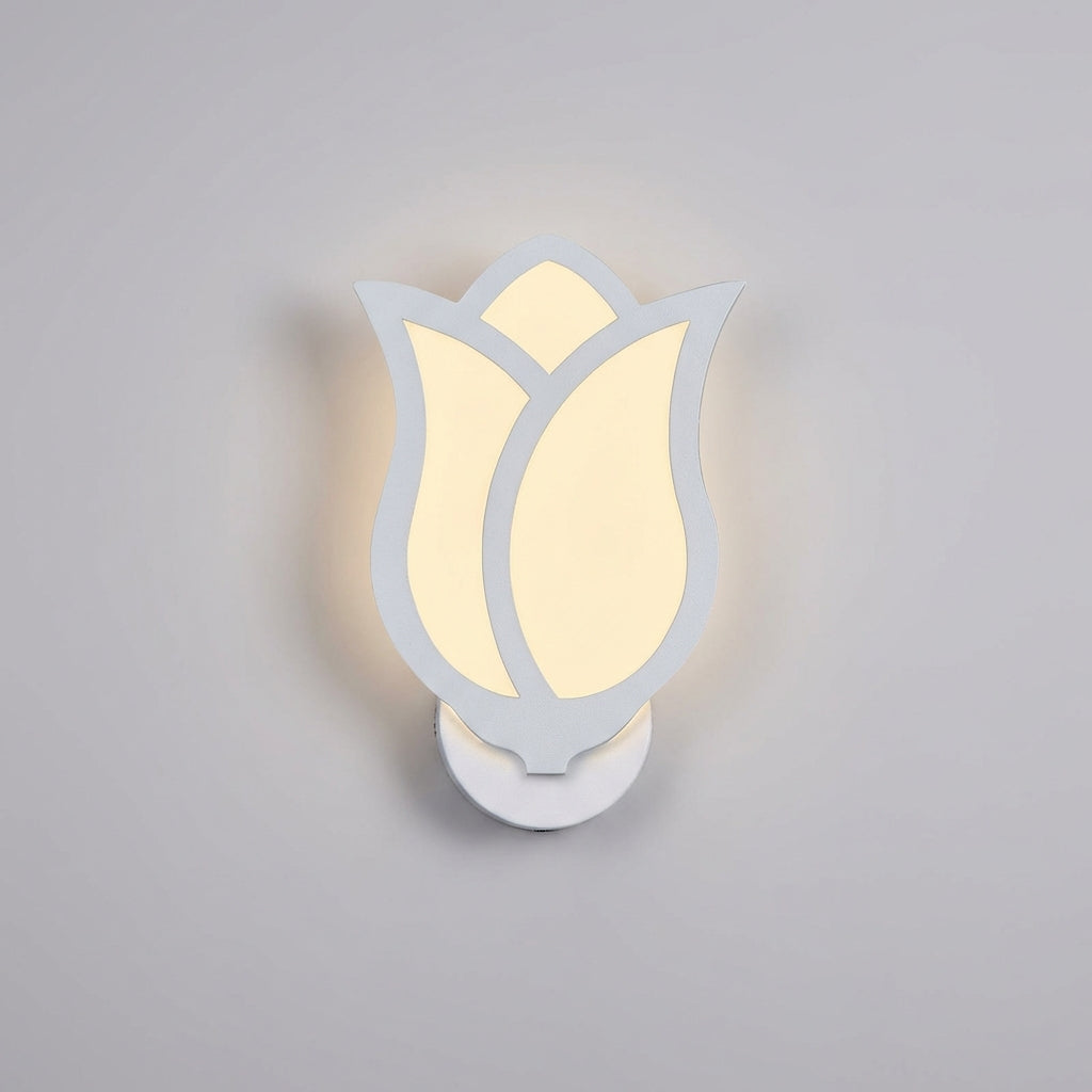 Sculpted Rose Petal Aluminum Acrylic Wall Light