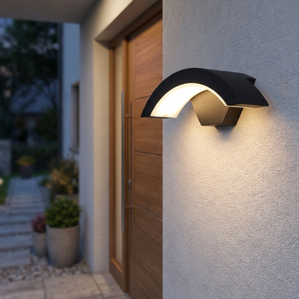 Arching U Shaped Weather Resistant Outdoor Wall Light