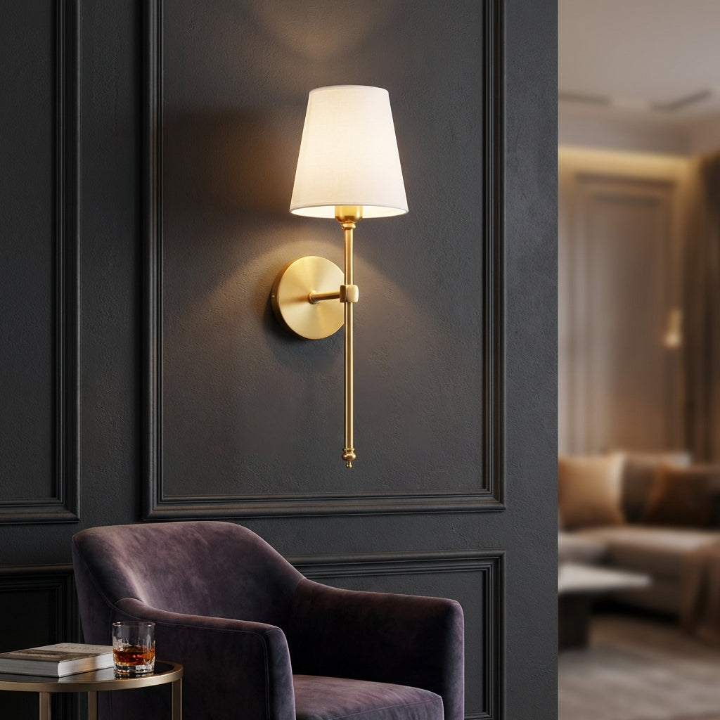 Slim Fabric Shade Rechargeable Dimmable Remote Control Wall Light