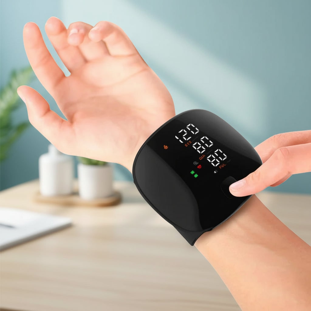 Rechargeable Automatic Wrist Digital Blood Pressure Monitor With Arrhythmia Detection