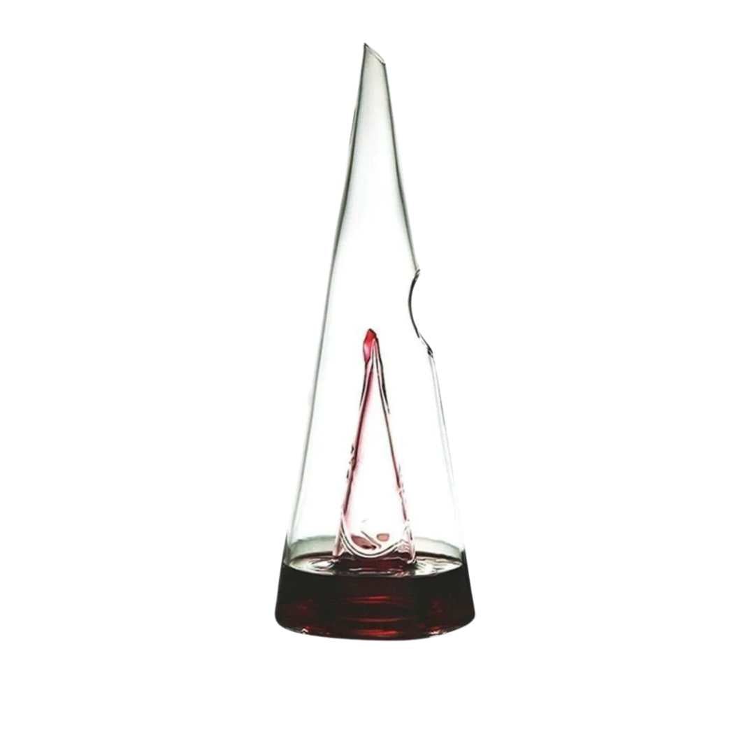 Sleek Conical Glass Wine Carafe Decanter