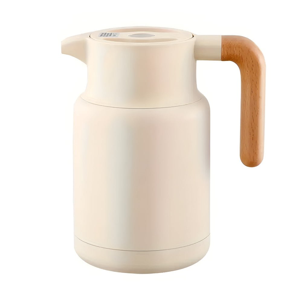 Wooden Handle Double Wall Stainless Steel Insulated Carafe