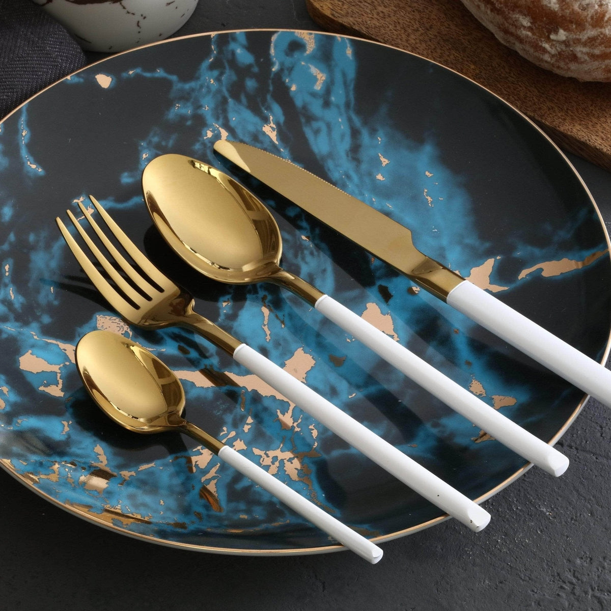 Italian Inspired Artistic Stainless Steel Flatware Cutlery Set