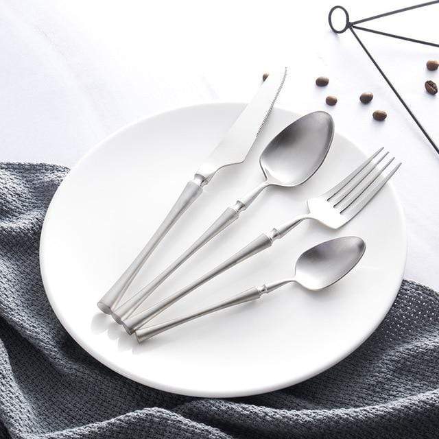 Satin Finish Hand Forged Stainless Steel Flatware Cutlery Set