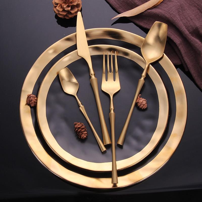 Satin Finish Hand Forged Stainless Steel Flatware Cutlery Set