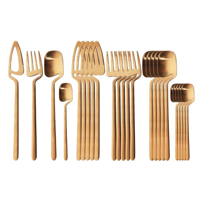 Minimalist Polished Stainless Steel Dishwasher Safe Flatware Cutlery Set
