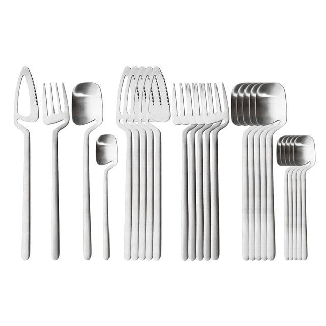 Minimalist Polished Stainless Steel Dishwasher Safe Flatware Cutlery Set