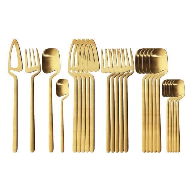 Minimalist Polished Stainless Steel Dishwasher Safe Flatware Cutlery Set