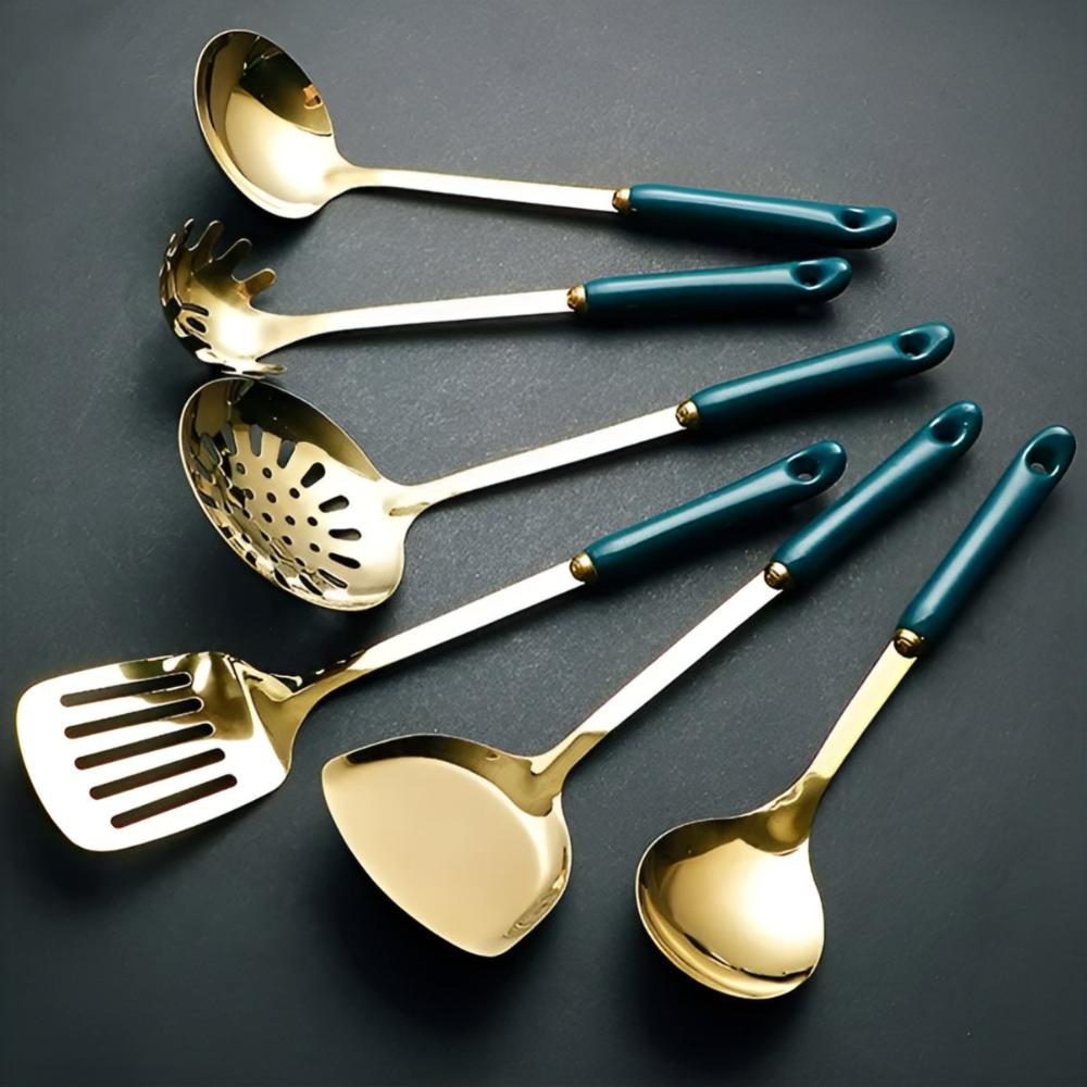 Ergonomic Stainless Steel Kitchen Cutlery Set With Storage Stand