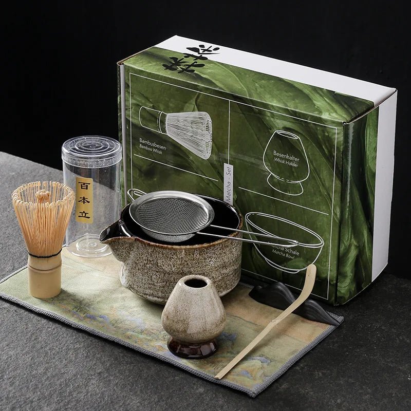 Japanese Inspired Ceramic Bamboo Matcha Set