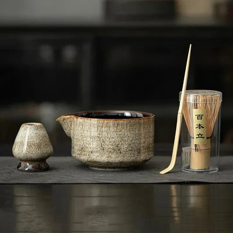 Japanese Inspired Ceramic Bamboo Matcha Set