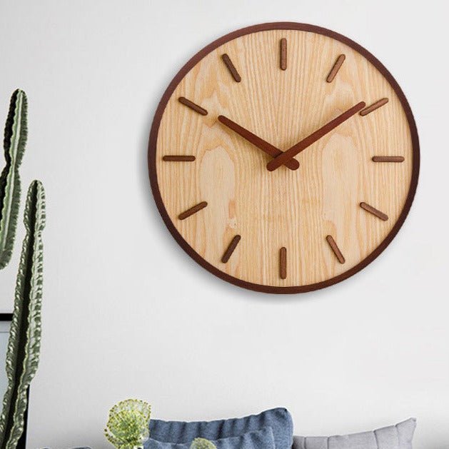 Minimalist Natural Grain Solid Walnut Silent Wall Clock