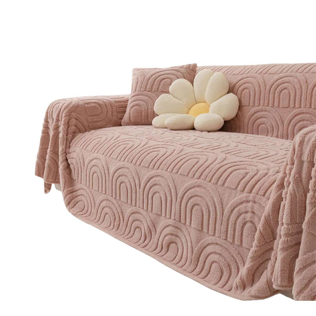 Soft Plush Microfiber Non-Slip Sofa Cover with Vibrant Design