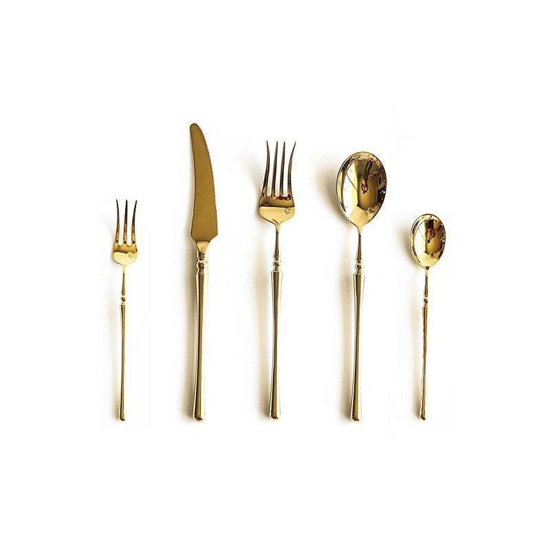 Glossy Stainless Steel Smooth Curved Flatware Cutlery Set