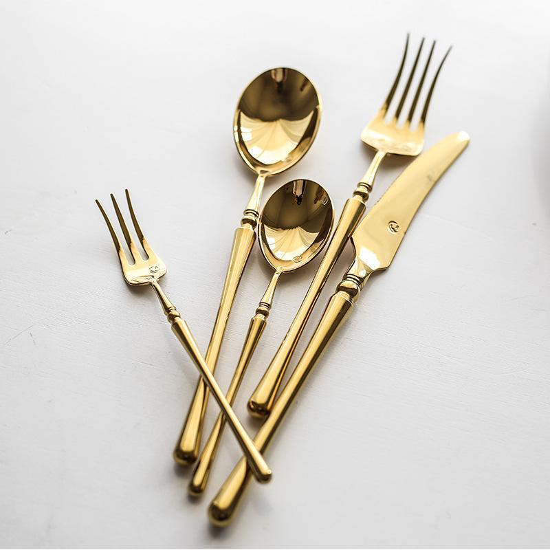 Glossy Stainless Steel Smooth Curved Flatware Cutlery Set