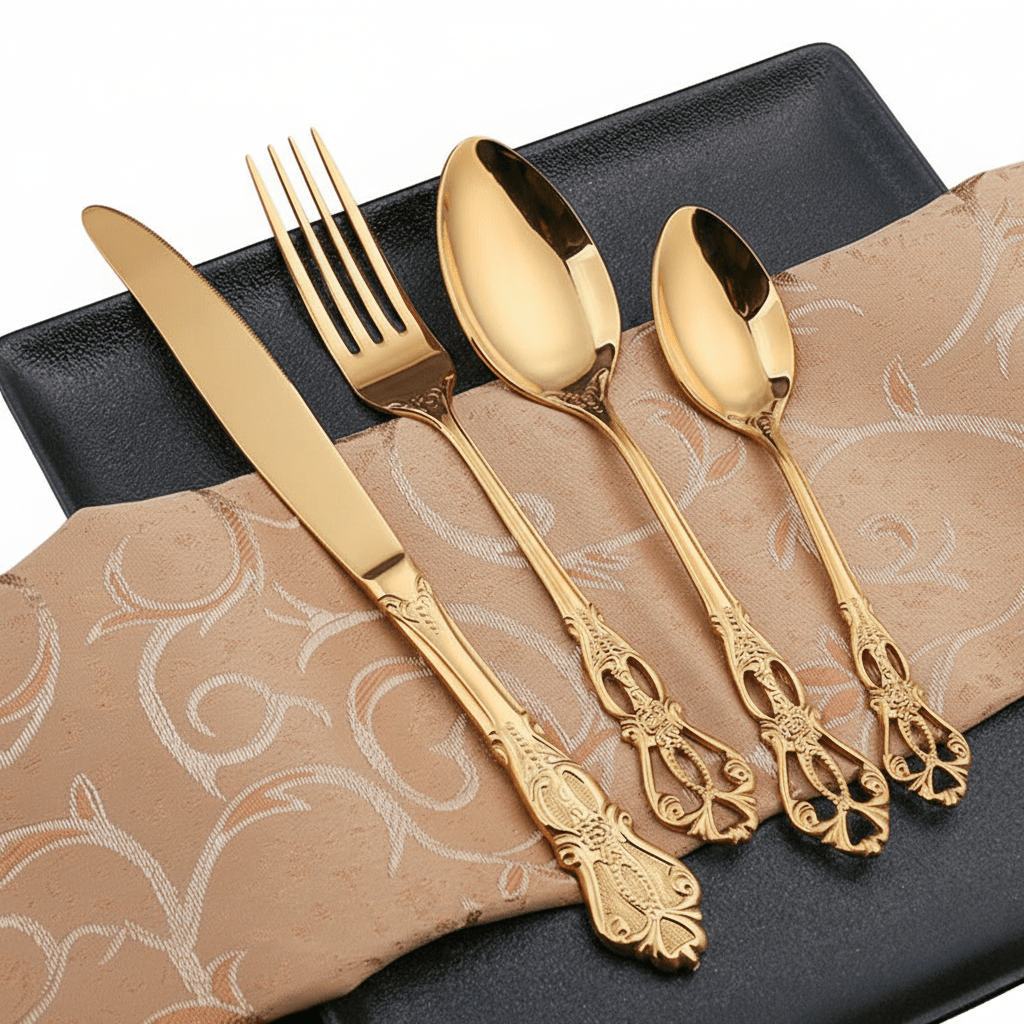 Hand-Forged Stainless Steel Dishwasher Safe Cutlery Set