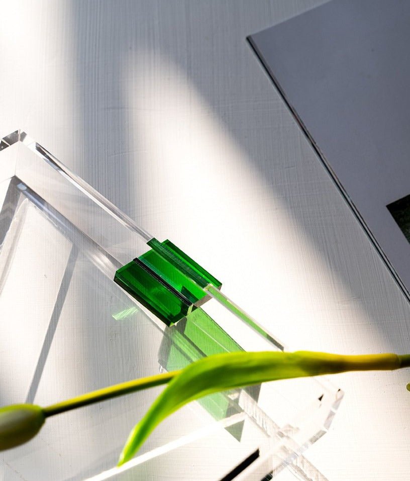 Rectangular Acrylic Neon Handle Serving Tray