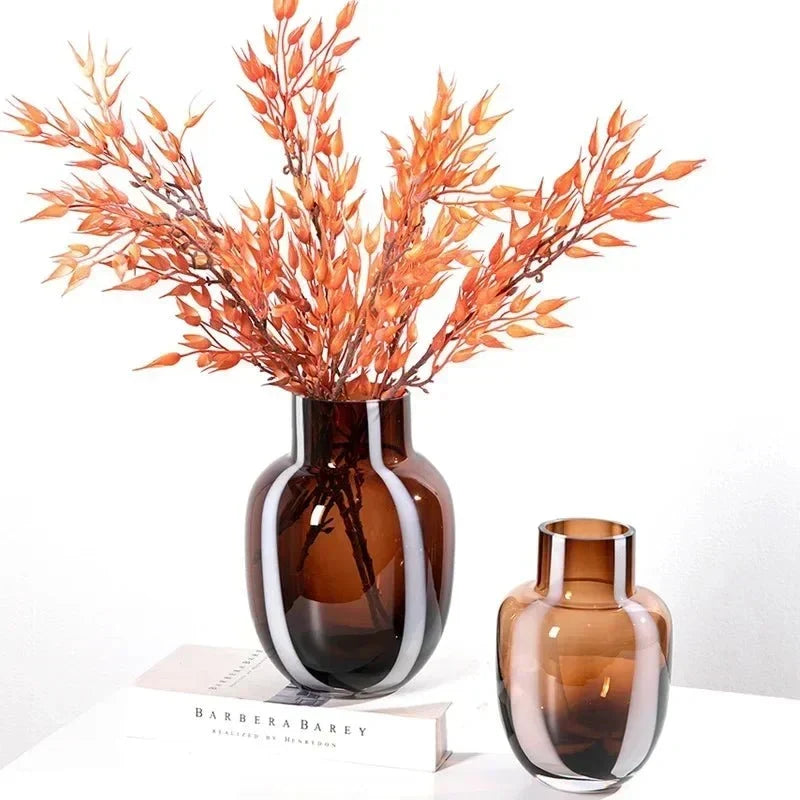 Prismatic Geometric Thick Glass Weighted Base Flower Vase