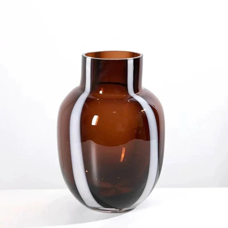 Prismatic Geometric Thick Glass Weighted Base Flower Vase