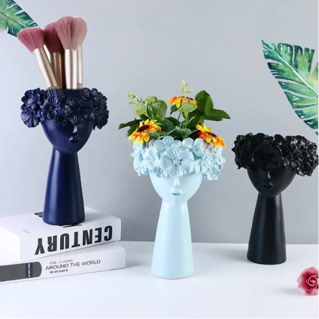 Handmade Artistic Resin Multifunctional Storage Vase Planter