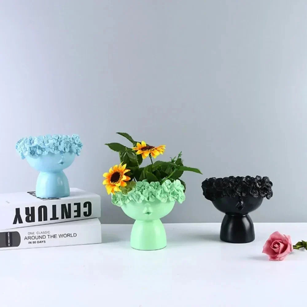 Handmade Artistic Resin Multifunctional Storage Vase Planter