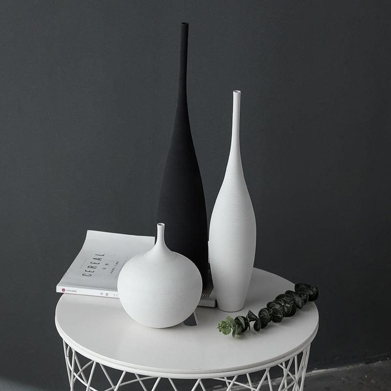 Sculptural Art Deco Tall Ceramic Vertical Vase