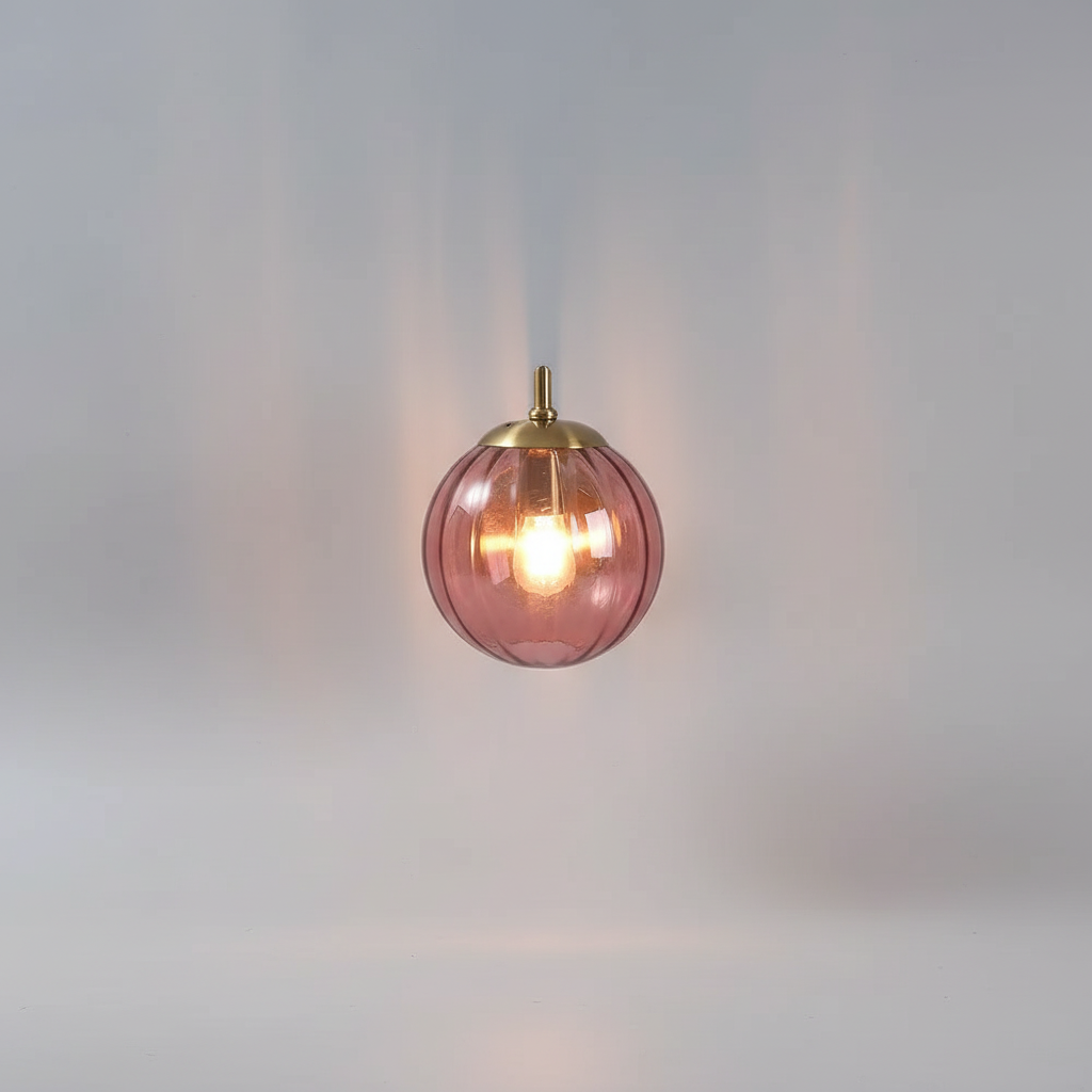 Nordic Minimalist Slim Glass Sphere Metal Wall Light