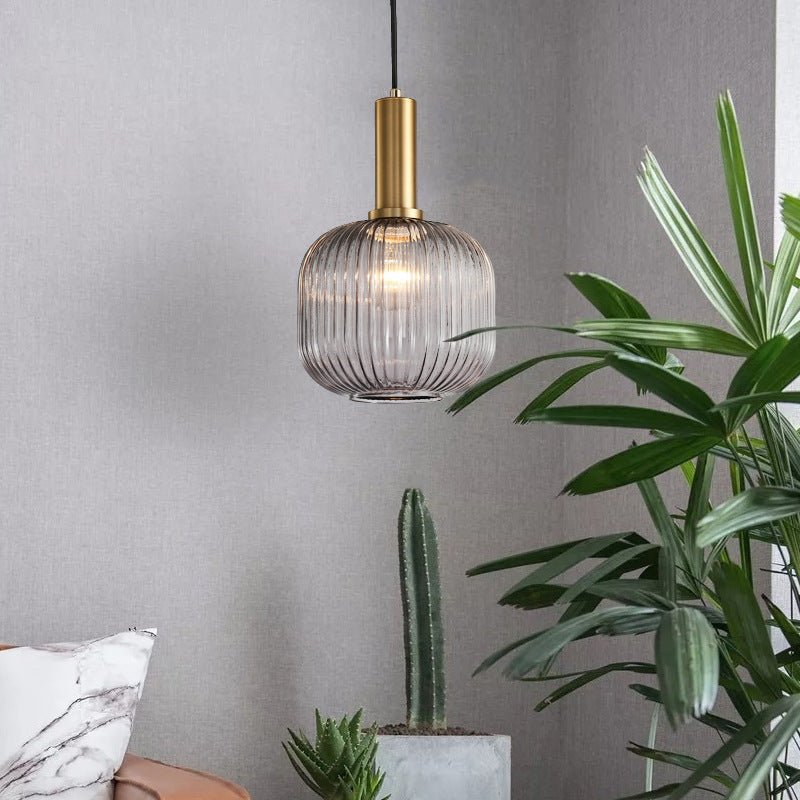 Retro Colored Glass Vintage Nostalgic Hanging Pendant Light