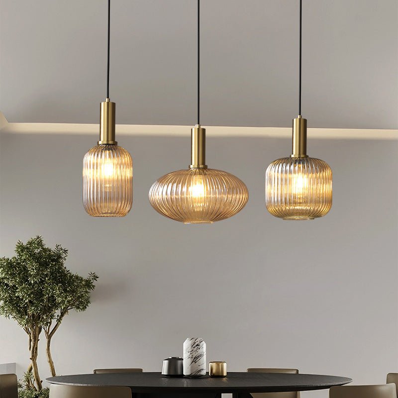 Retro Colored Glass Vintage Nostalgic Hanging Pendant Light