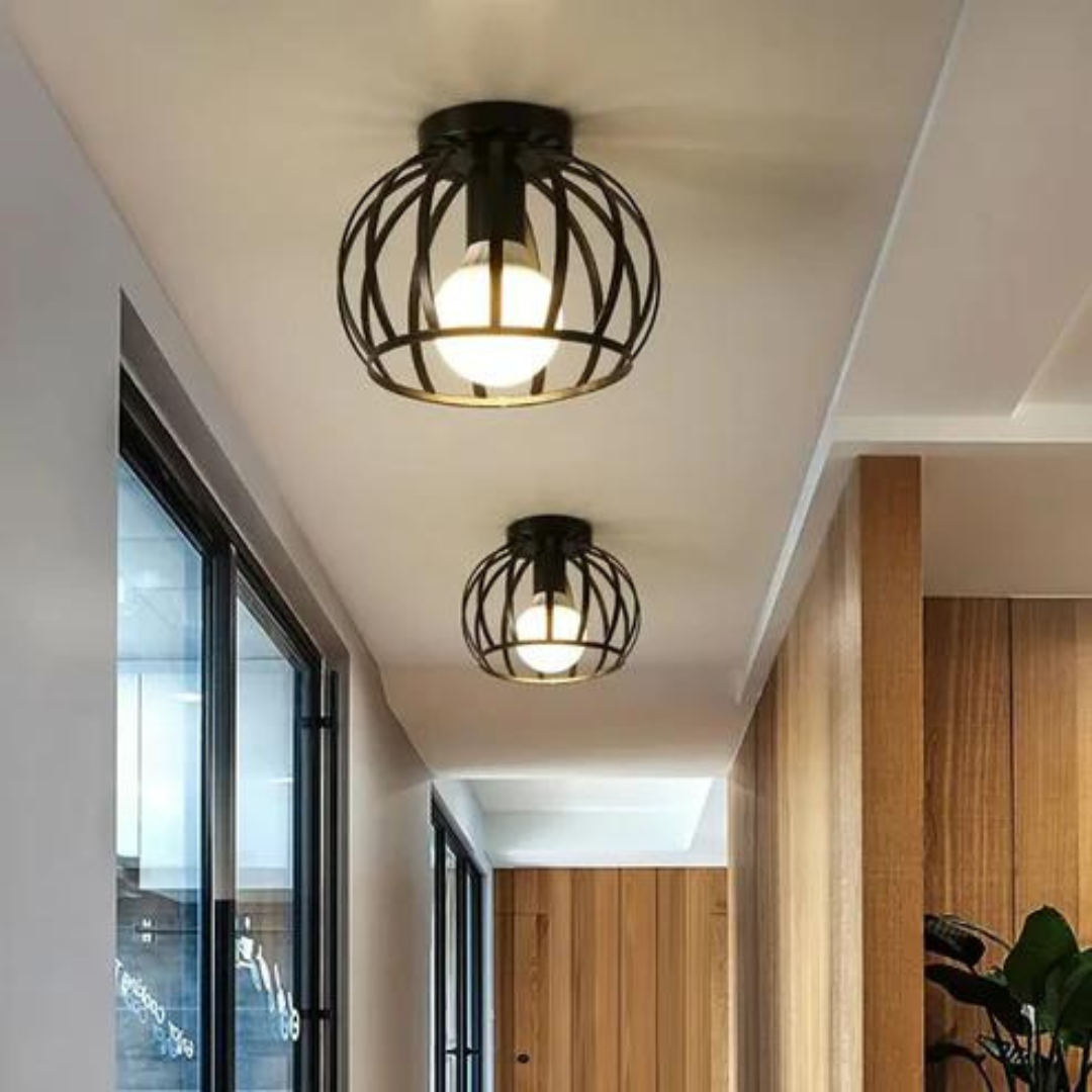 Industrial Open Frame Sturdy Metal Dimmable Ceiling Light