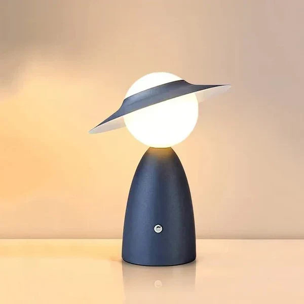 Playful Hat Silhouette Metal Touch Dimmable Wireless Table Lamp